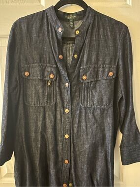 Ralph Lauren Dark Indigo Denim Button-Front Dress